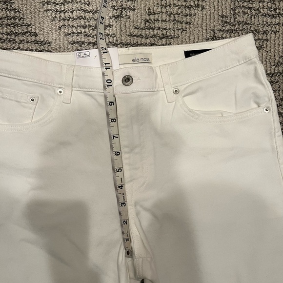 Ella Moss High Rise Slim Straight Ankle White Jeans - Picture 6 of 10